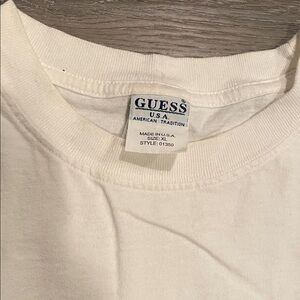 Guess Ivory Crew Neck Tee